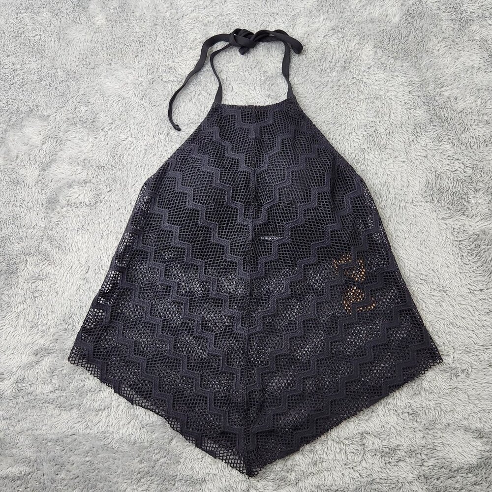 Kona Sol Tankini Womens‎ XS 0-2 Crochet Shoreline Chevron High Neck Halter Top